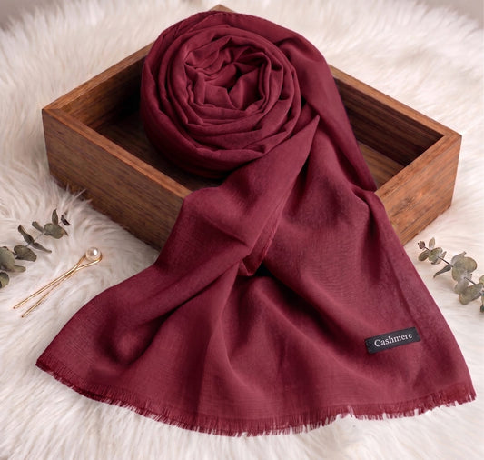 Premium Turkish Lawn Hijab – Ultra-Breathable, No-Slip Summer Scarf.  (Deep Red)