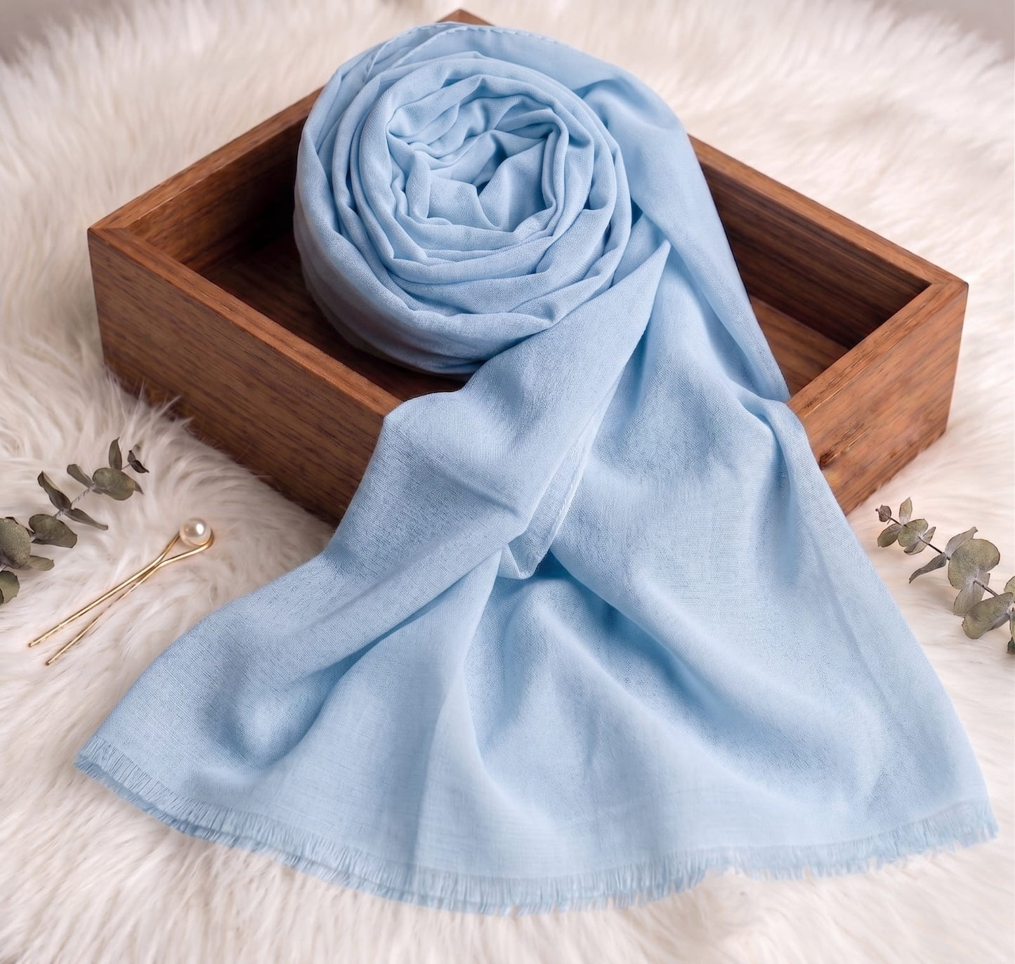 Premium Turkish Lawn Hijab – Ultra-Breathable, No-Slip Summer Scarf (White)