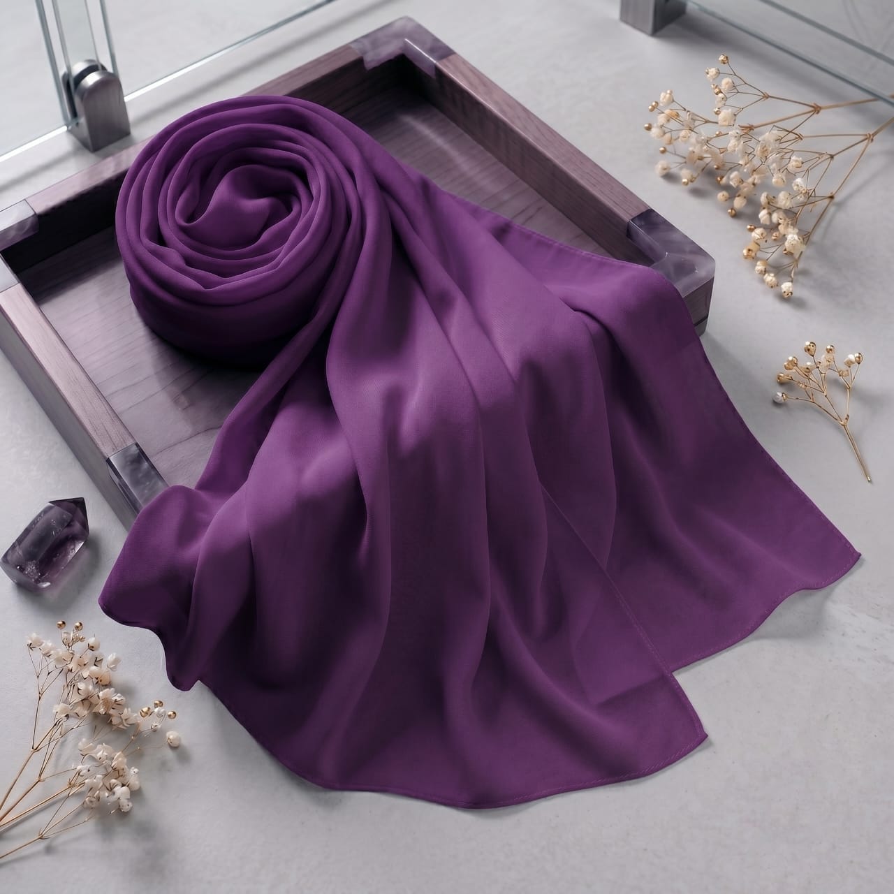 Luxurious Georgette Chiffon Scarf – 72 x 30 Inches Max Coverage