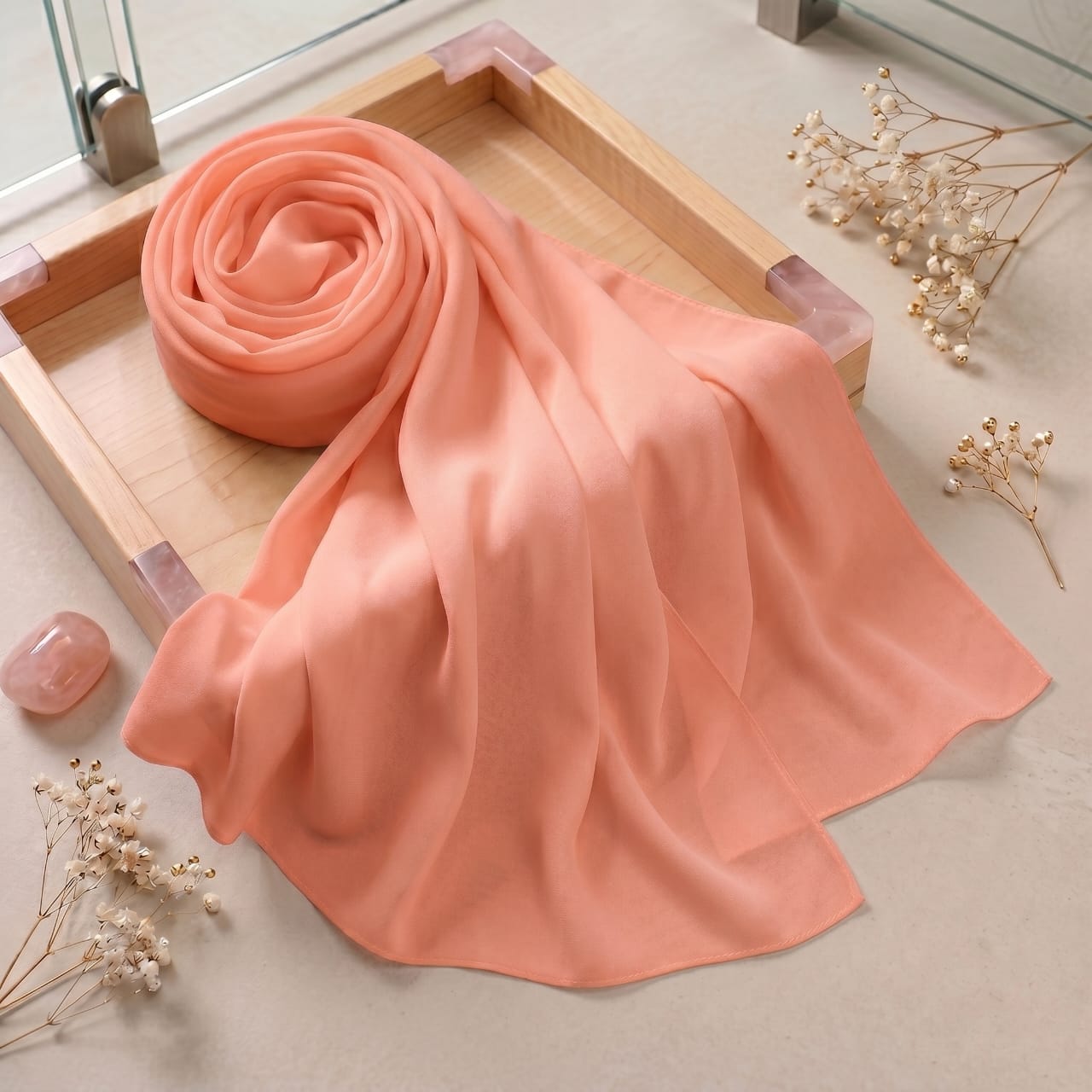 Luxurious Georgette Chiffon Scarf – 72 x 30 Inches Max Coverage
